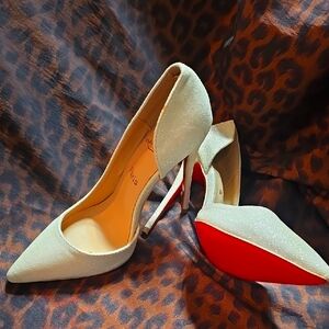 Elegant Women's Glitter Heels with Red Soles